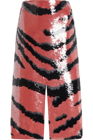 Bottega Veneta Tiger-Printed Sequin Midi Skirt