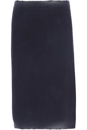 Miu Miu Low-Rise Faded Cotton Midi Skirt