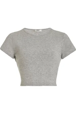 AGOLDE Savannah Cropped Ribbed-Jersey T-Shirt