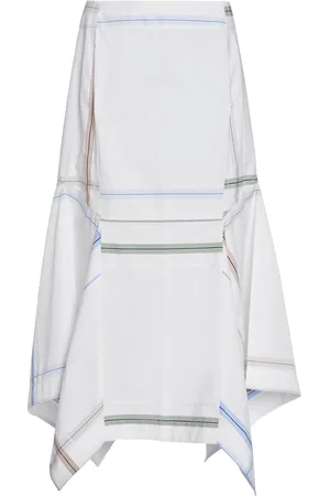 Bottega Veneta Exclusive Checked Cotton Midi Skirt