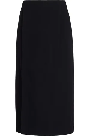 The Row Kavi Wrapped Wool Column Midi Skirt