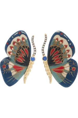 Silvia Furmanovich Marquetry Butterfly Diamond & Sapphire Earrings