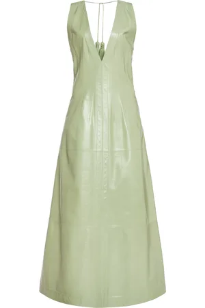 Bottega Veneta Tasseled Leather Midi Dress