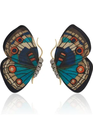 Silvia Furmanovich 18K Yellow Gold Diamond Marquetry Earrings