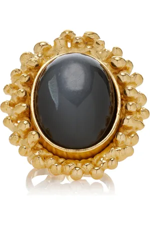 Sylvia Toledano Sterling Silver Gold Plated 18k Vermeil One-of-a-Kind Moonstone Ring