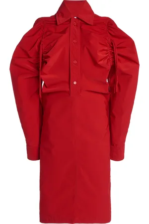 Bottega Veneta Drawstring-Detailed Tech-Wool Midi Shirt Dress