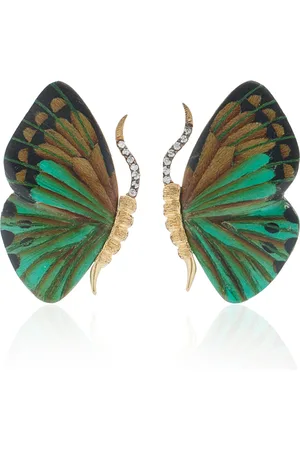 Silvia Furmanovich Marquetry Wood Butterfly Earrings