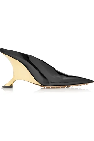 Bottega Veneta Patent Leather Wedge Mules