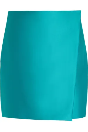 Serafini Duchess Satin Mini Wrap Skirt