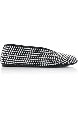 Khaite Marcy Crystal-Embellished Leather Flats