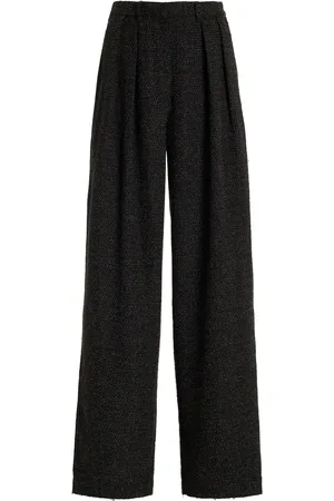Proenza Schouler Pleated Melange Wide-Leg Pants