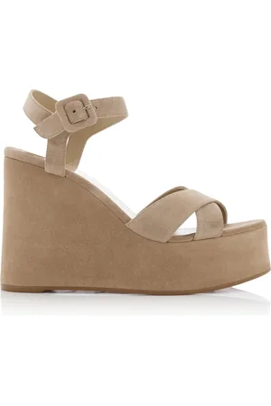 Christian Louboutin Supramariza 130mm Suede Platform Wedge Sandals