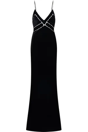 LOVESHACKFANCY Corrino Embellished Velvet Maxi Dress