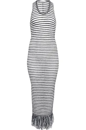Alaïa Fringed Knit Midi Dress