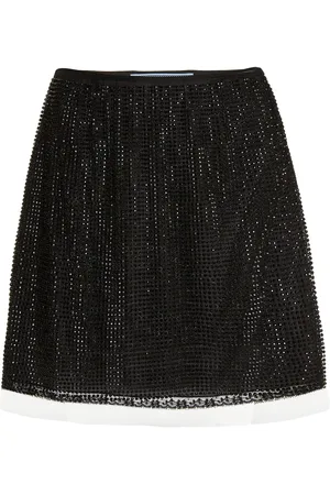 Prada Crystal-Embellished Tulle Mini Skirt