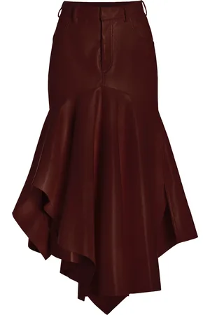 Serafini Flared Asymmetric Midi Skirt