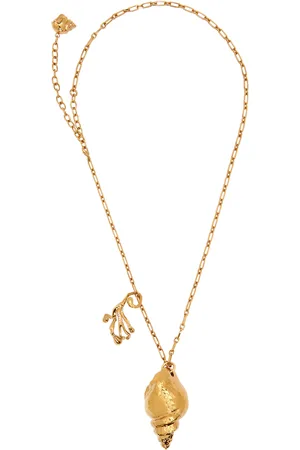 Oscar de la Renta Shell and Coral -Tone Pendant Necklace