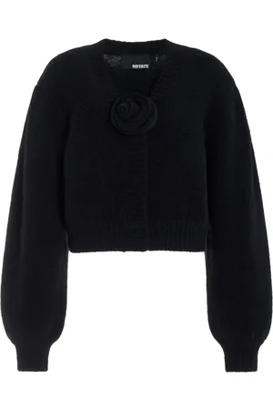 ROTATE Cropped Alpaca-Wool Cardigan