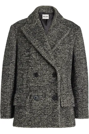 Miu Miu Chevron Double-Breasted Wool-Blend Jacket