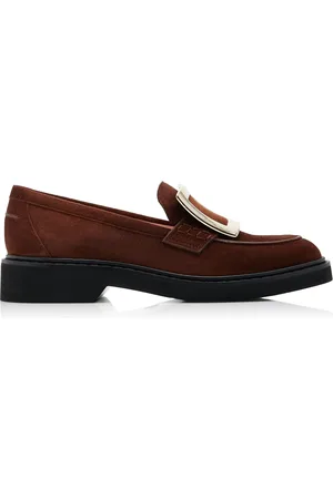 Roger Vivier Viv Rangers Buckle-Embellished Suede Loafers
