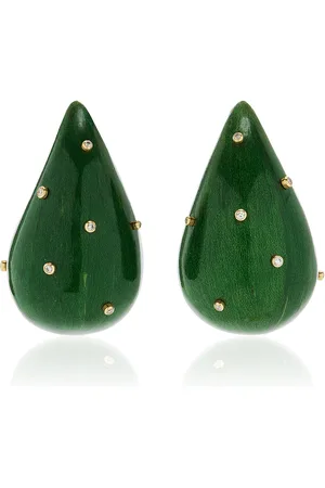 Silvia Furmanovich Marquetry 18K Yellow Gold Diamond Earrings