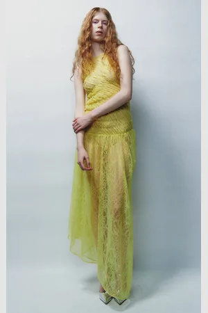 Anna Quan Eliza Shirred Lace Maxi Dress