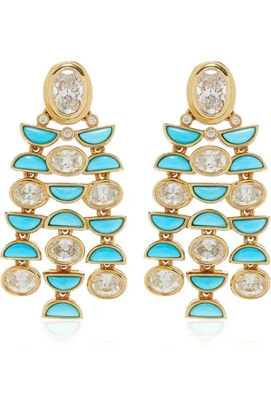 Maison Tjoeng Bébé 18K Yellow Diamond; Turquoise Earrings