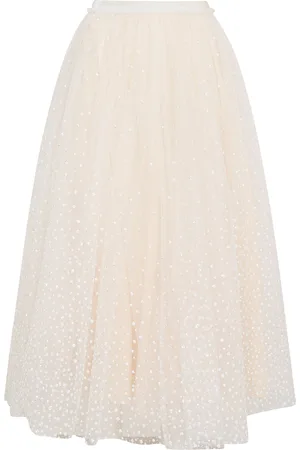 LOVESHACKFANCY Wilona Embellished Tulle Maxi Skirt