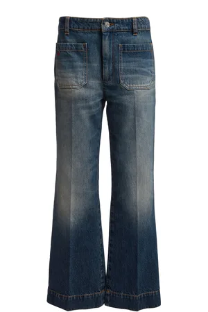 Victoria Beckham Alina Rigid Cropped Flared-Leg Jeans