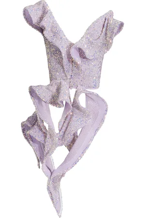 MATICEVSKI Memorial Wave Ruffled Sequin Top