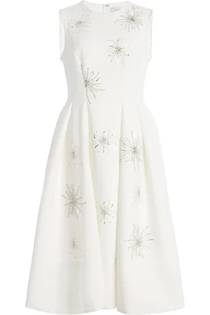 HUISHAN ZHANG May Crystal-Embellished Scuba Midi Dress