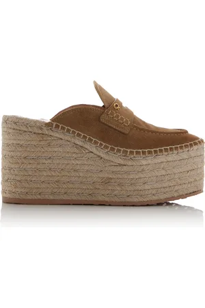 Gianvito Rossi Suede Platform Espadrille Mules
