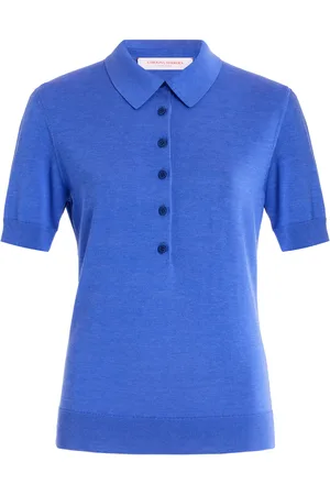 Carolina Herrera Knit Silk-Blend Polo Top