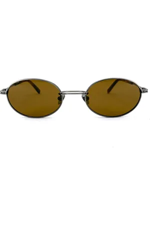 St Agni Oval-Frame Metal Sunglasses