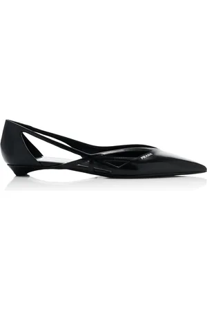 Prada Cutout Leather Flats