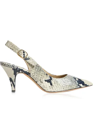 Khaite River Python-Effect Leather Slingback Pumps