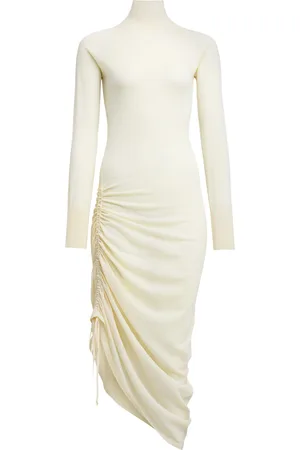 Alaïa Corded Merino Wool Midi Dress