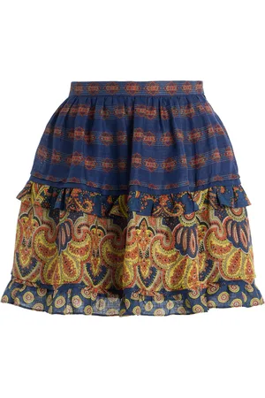 VALENTINO GARAVANI Paisley Linen Mini Skirt