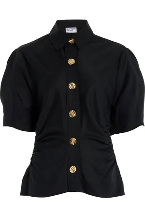 Matthew Bruch Shirred Puff-Sleeve Shirt