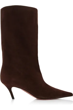 Amina Muaddi Fiona Suede Ankle Boots