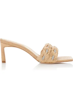 Simkhai Jena Crystal-Embellished Raffia Sandals