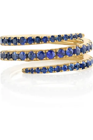 Anita 18k Yellow Blue Sapphire Coil Ring