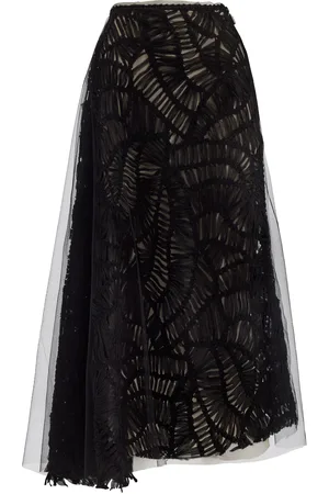 MATICEVSKI Circum Embroidered Lace Midi Skirt