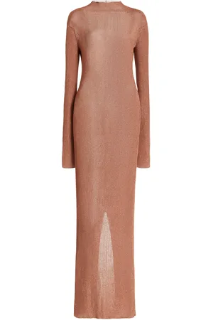 LAQUAN SMITH Ribbed-Knit Lurex Gown