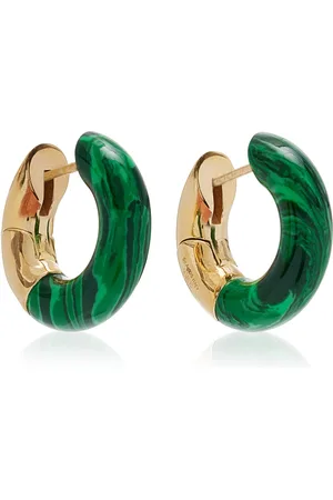 Bottega Veneta 18K Gold-Plated Sterling Silver Malachite Earrings