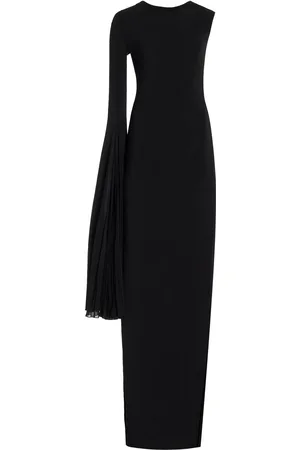 Nensi Dojaka Chiffon-Detailed One-Shoulder Jersey Maxi Dress