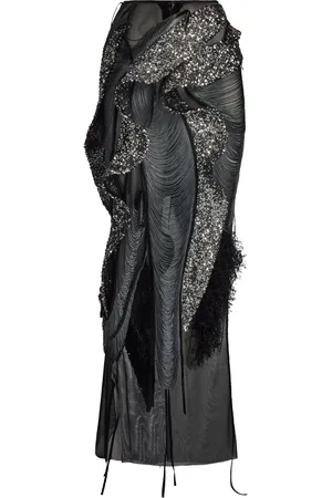 MATICEVSKI Incarnate Sequined Mesh Maxi Skirt