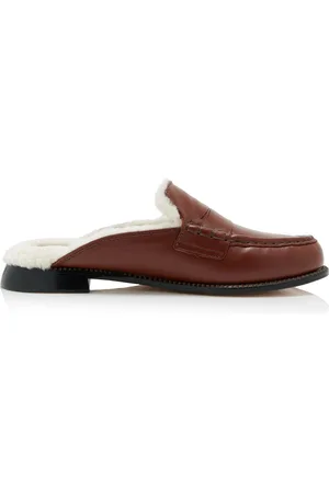 Freda Salvador Temi Shearling-Lined Leather Loafer Mules