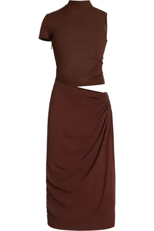 CHRISTOPHER ESBER Fusion Asymmetric Cutout Midi Dress