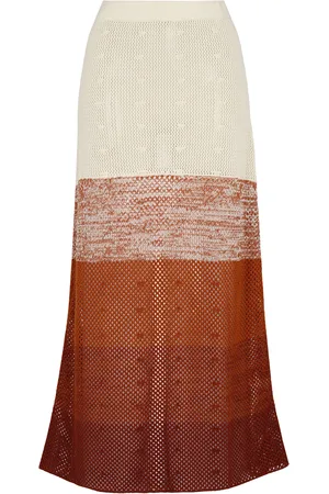 Escvdo Ofrenda Paneled Cotton Knit Maxi Skirt